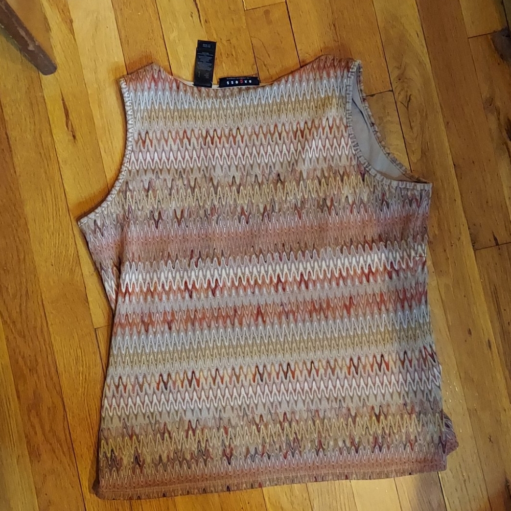 Zigzag, brown tones dressy tank